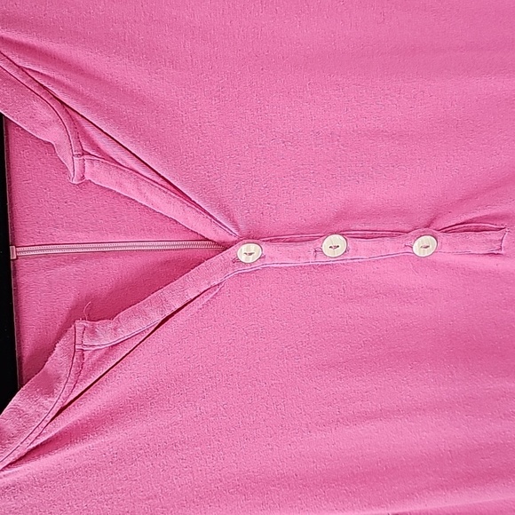 Eshakti Pink Fit & Flare Cap Sleeve Dress w 3-Button Front & Side Pockets - Picture 4 of 15